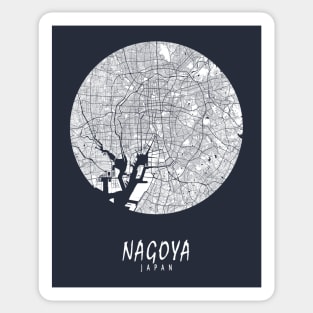 Nagoya, Japan City Map - Full Moon Sticker